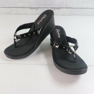 Skechers Womens Size 10 Black Flip Flop Thong